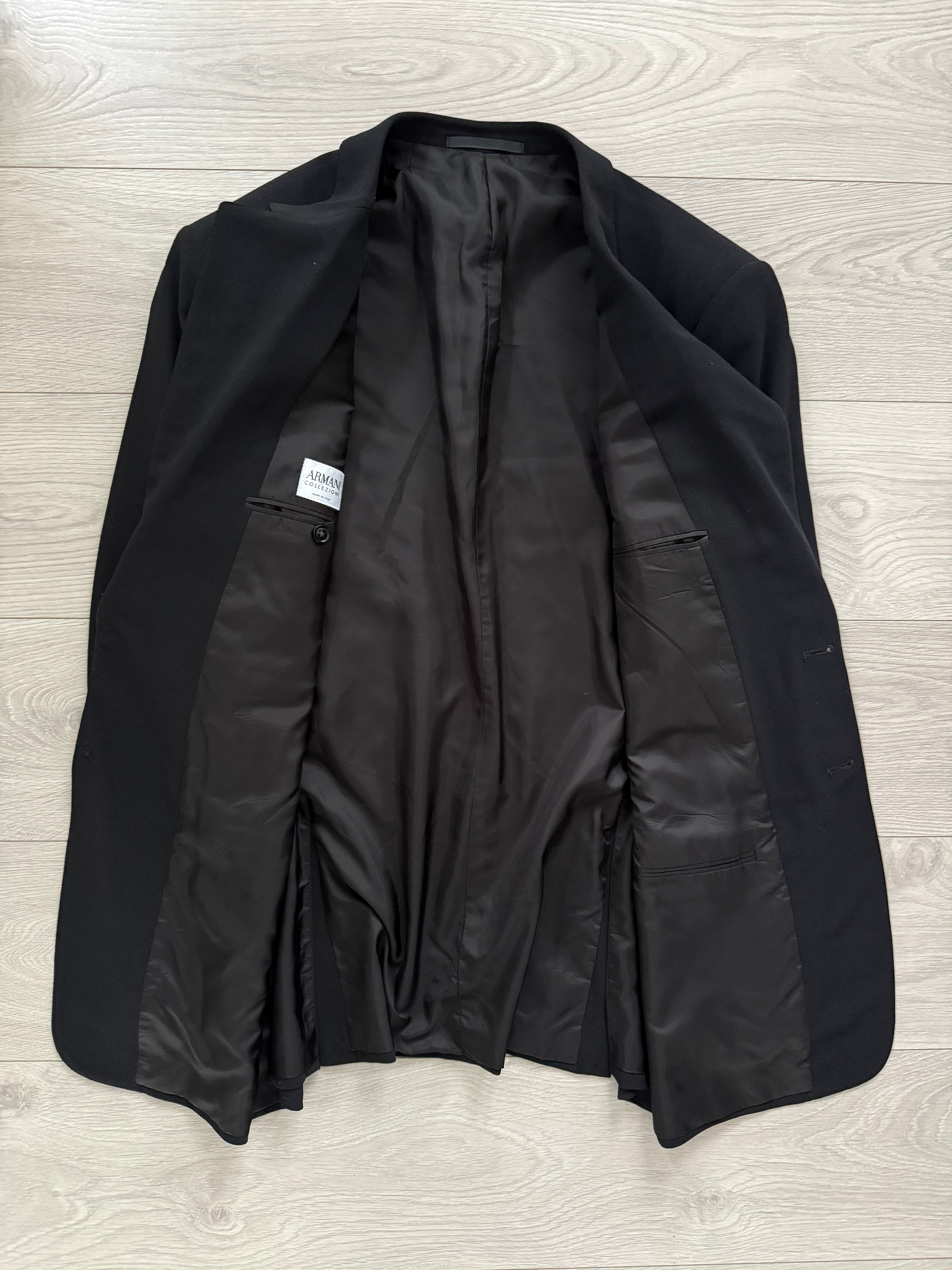 Armani 1990s 2B Draped Wool Black Suit - Size XL Jacket / 37" Waist