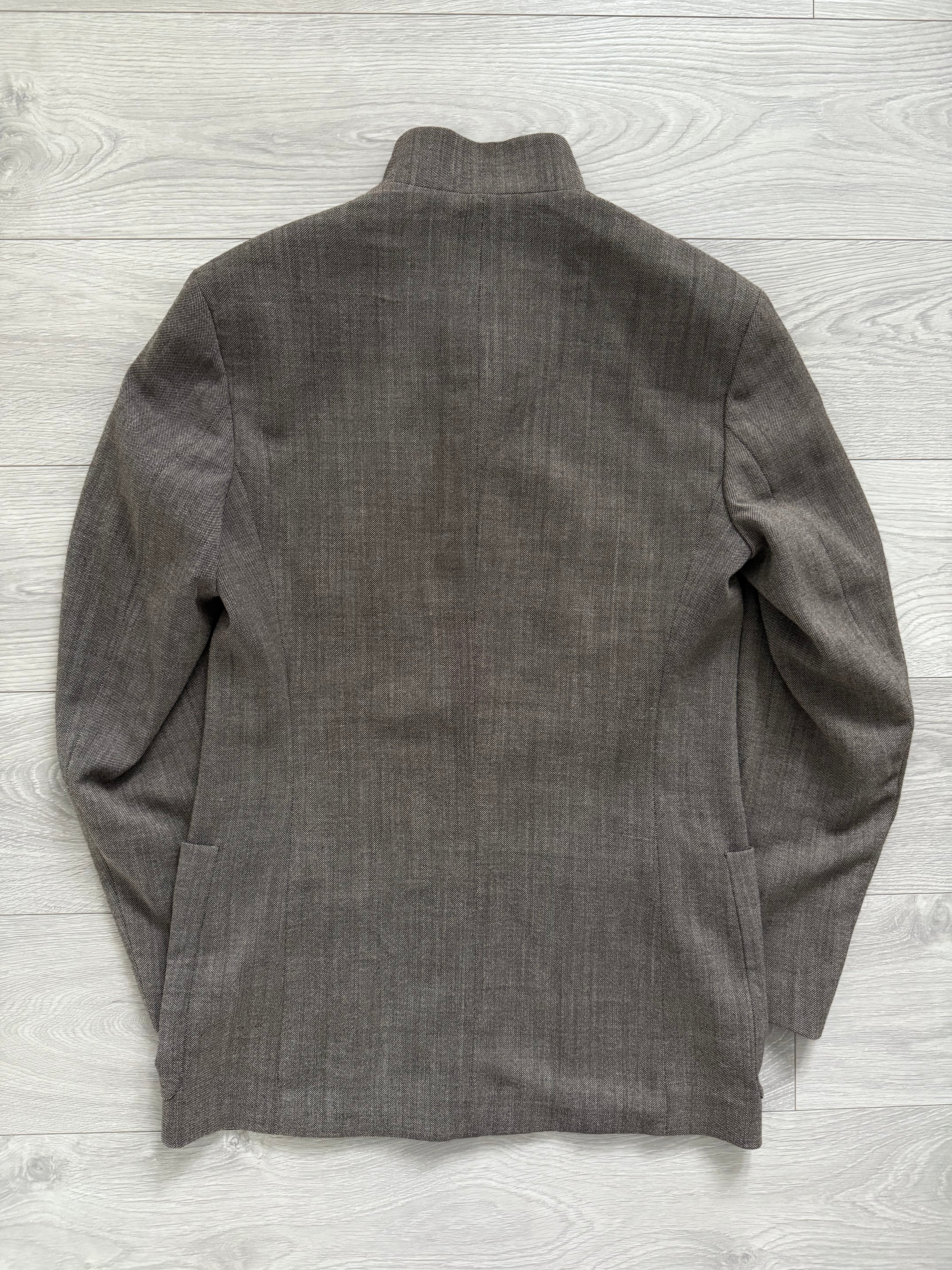 Emporio Armani 1998 Nehru Collar Taupe Brown Sports Jacket - Size S