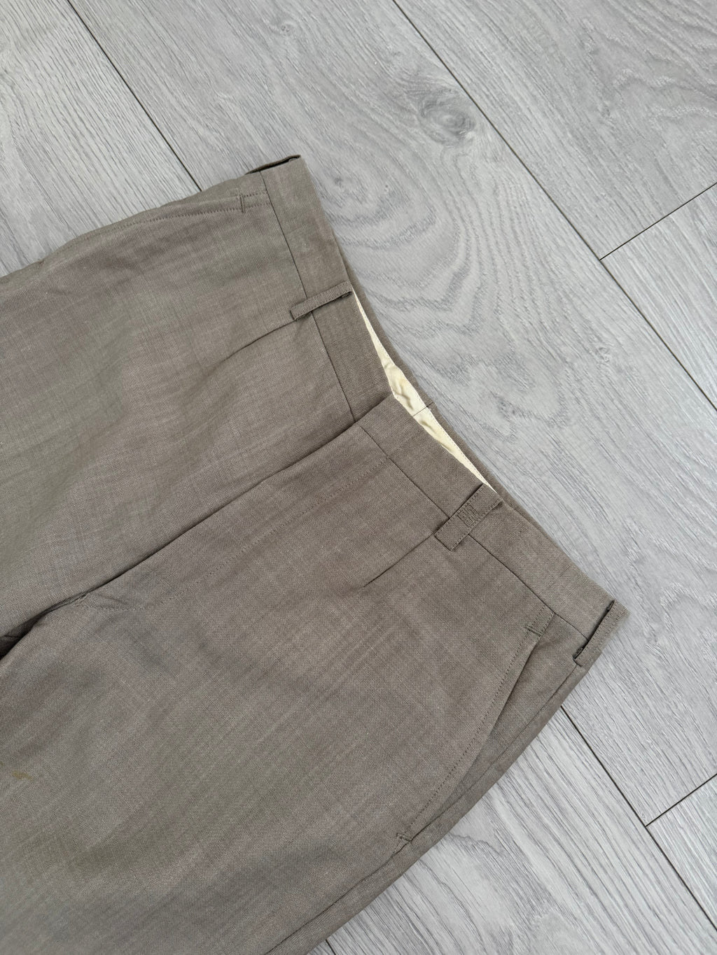 Givenchy 1990s Taupe Beige Wool Pants - Size 30" Waist
