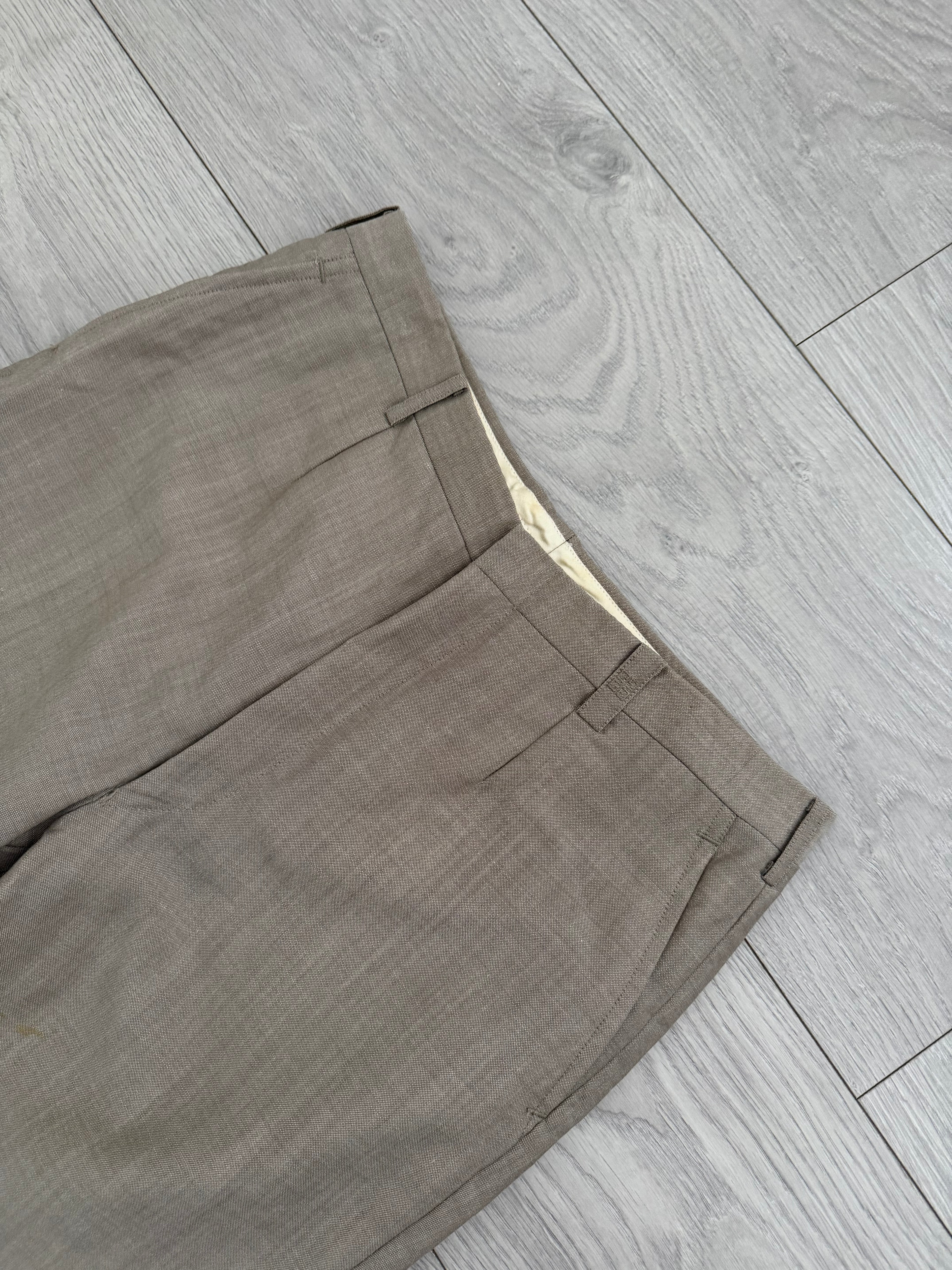 Givenchy 1990s Taupe Beige Wool Pants - Size 30" Waist