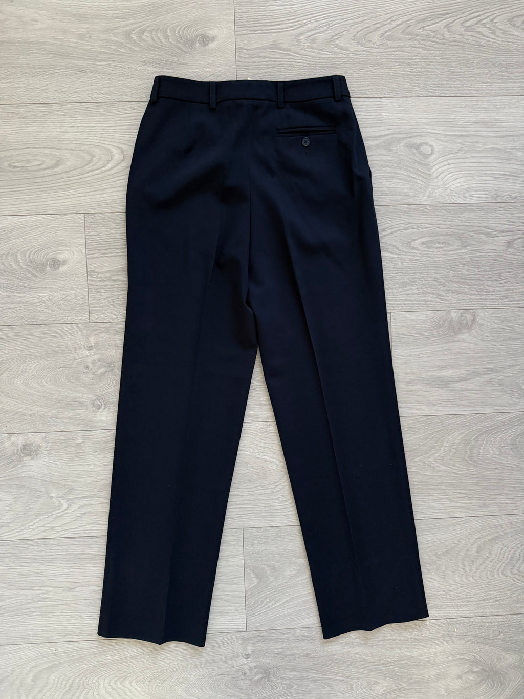 Emporio Armani AW1992 Womens Draped Wool Navy Suit - Size M Jacket / 28" Waist