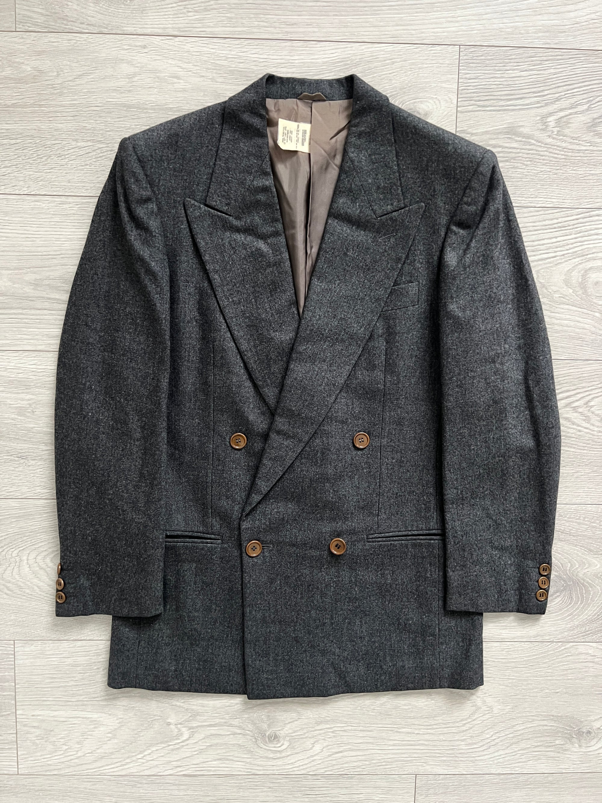 Giorgio Armani 1990s Double-Breasted Pleated Relaxed Wool Suit - Size S Jacket / 30" Waist