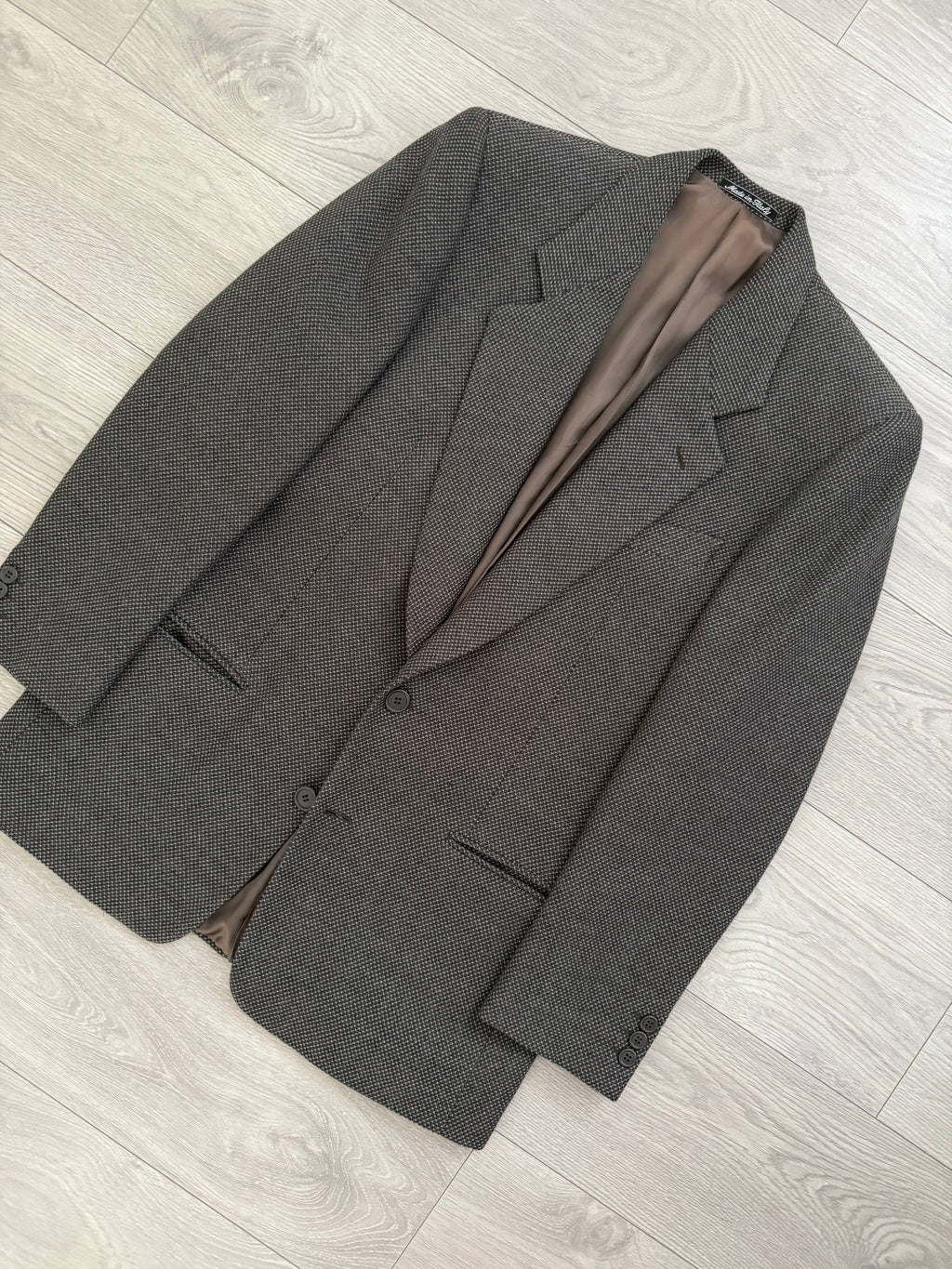 Giorgio Armani 1980s Textured 2B Wool Brown Sports Blazer Jacket - Size M