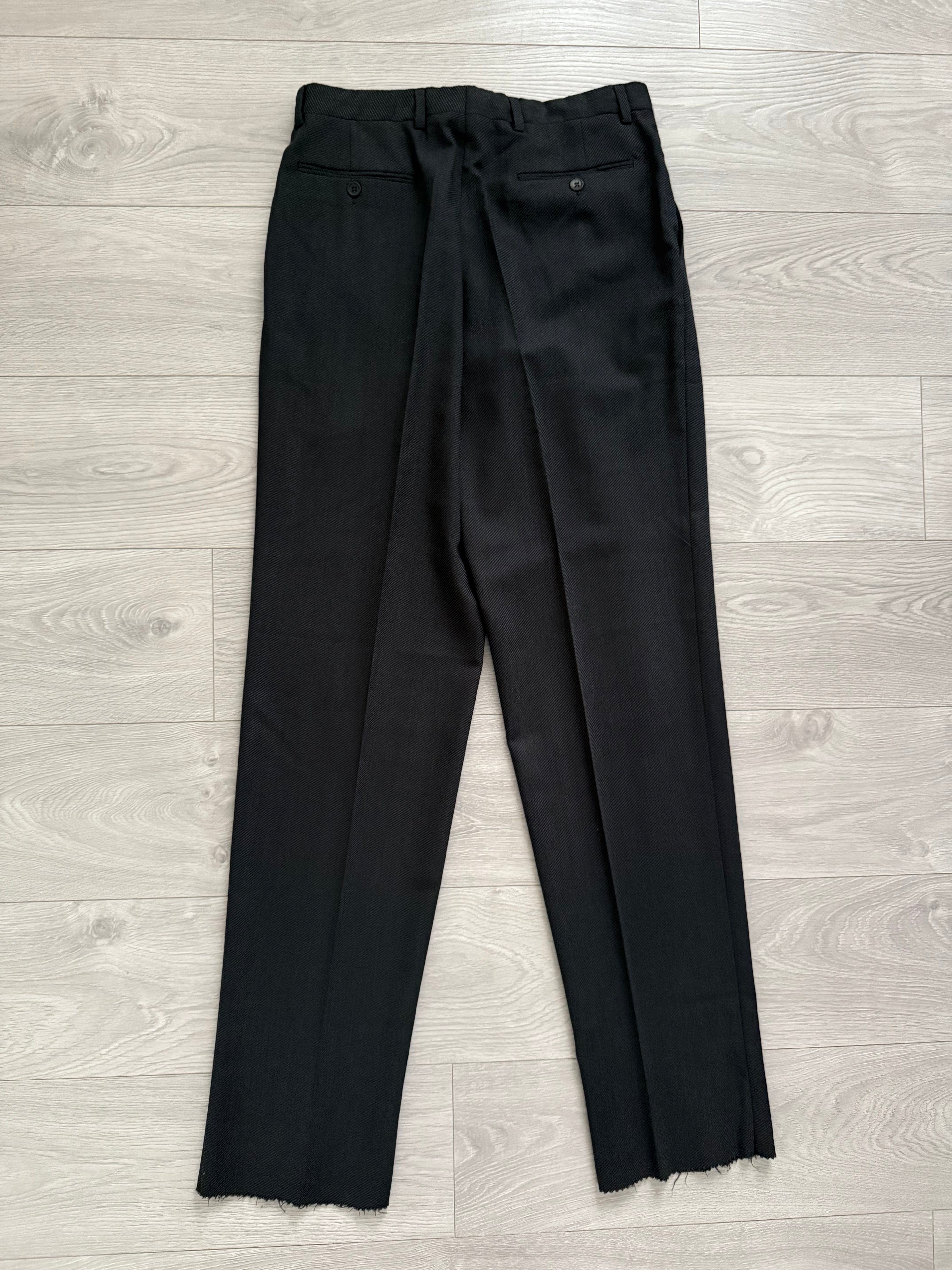 Giorgio Armani 1980s Double Breasted Pleated Wool Suit Black/Grey New - Size L Jacket / 32" Waist