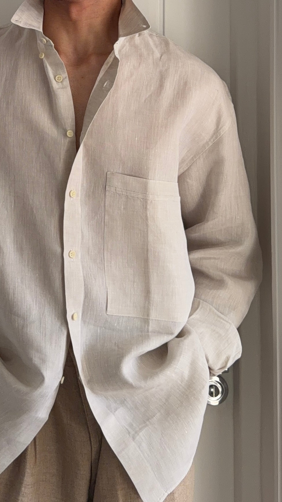 Versace 1990s Premium Linen Relaxed Fit Shirt - Size XL