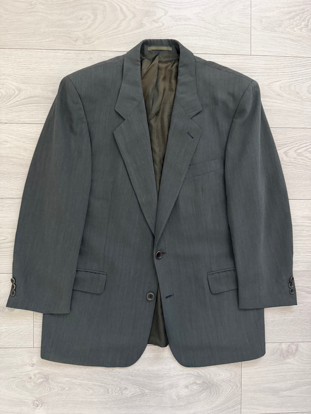 Hugo Boss 1980s Vitale Barberis Canonico Fabric 2B Draped Wool Sport Jacket Blazer - Size L