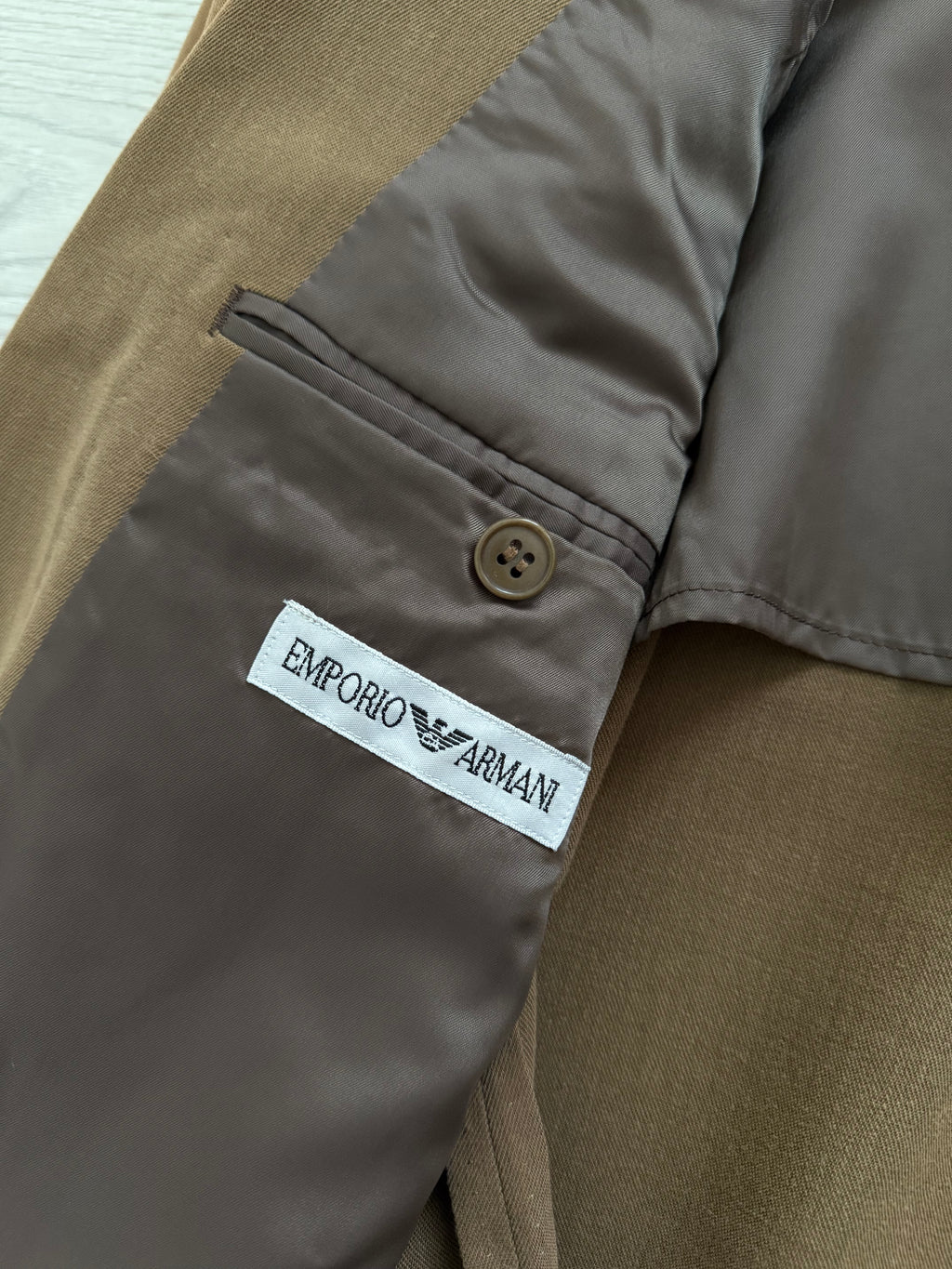 Emporio Armani 1990s 2B Wool Cotton Brown Sports Jacket Blazer - Size L