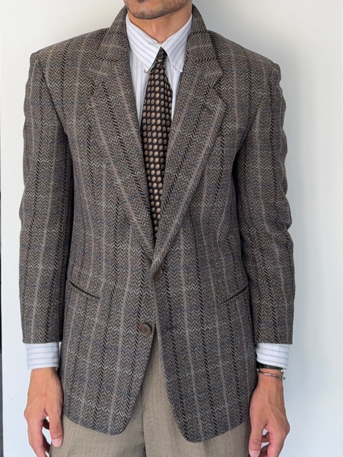 Giorgio Armani Black Label 1990s 2B Textured Sports Jacket Blazer - Size S