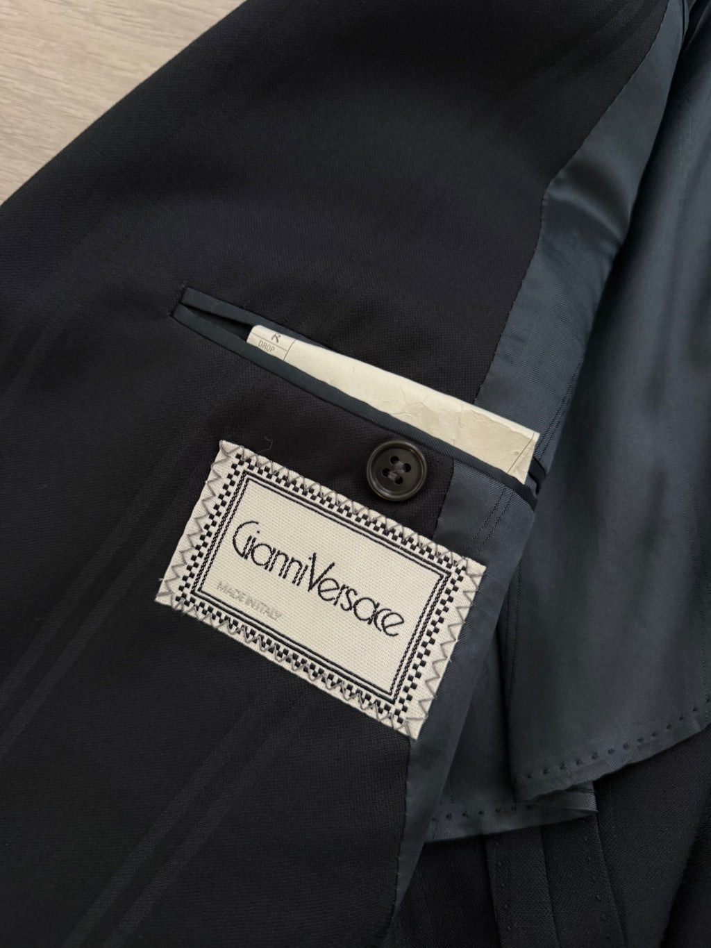 Versace 1980s Shawl Lapel Double Breasted Pleated Wool Striped Suit - Size M Jacket / 30" Waist