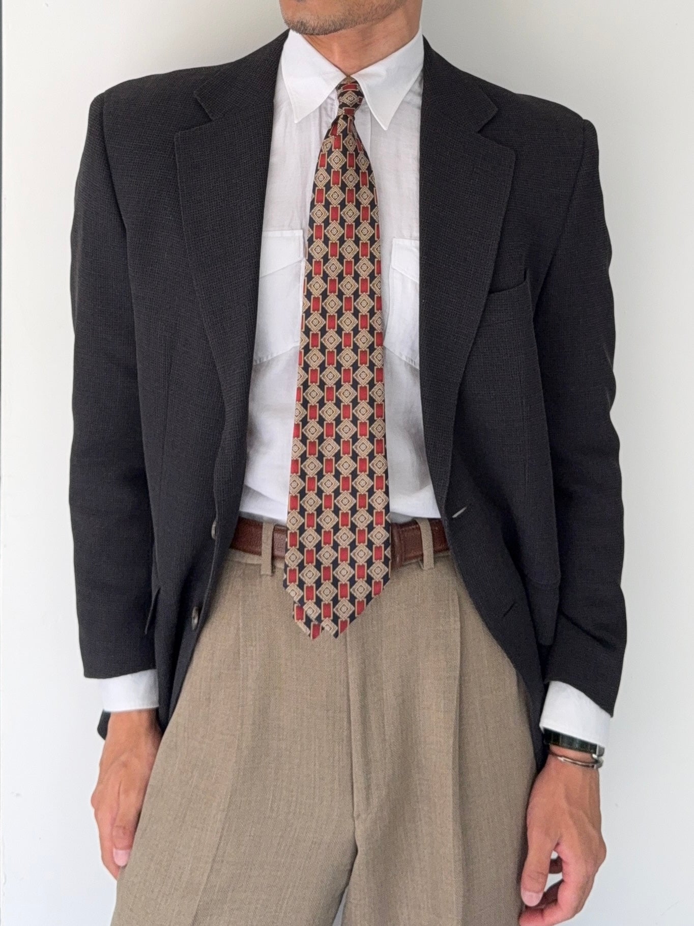 Burberry 1990s 2B Wool Charcoal Black Lightweight Partially Lined Sports Jacket Blazer - Size S