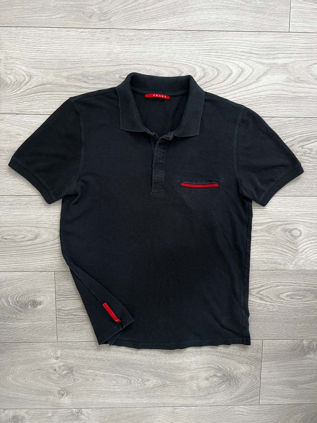 Prada Sport 2008 Red Tab Polo Shirt - Size M