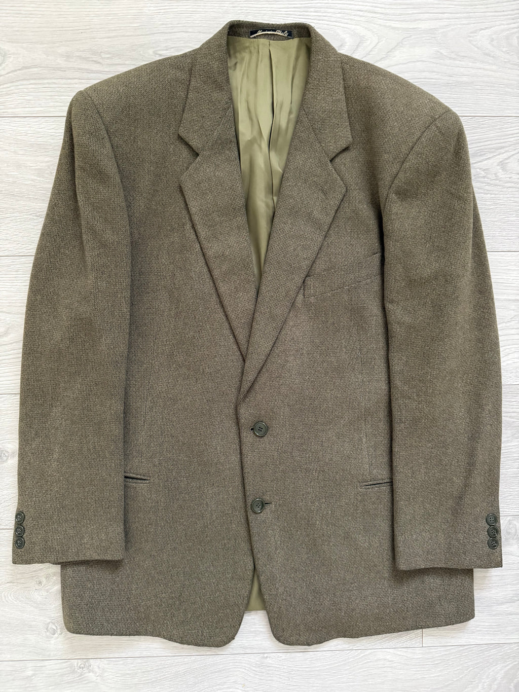 Giorgio Armani 1980s 2B Khaki Brown Wool Sport Jacket Blazer - Size XXL