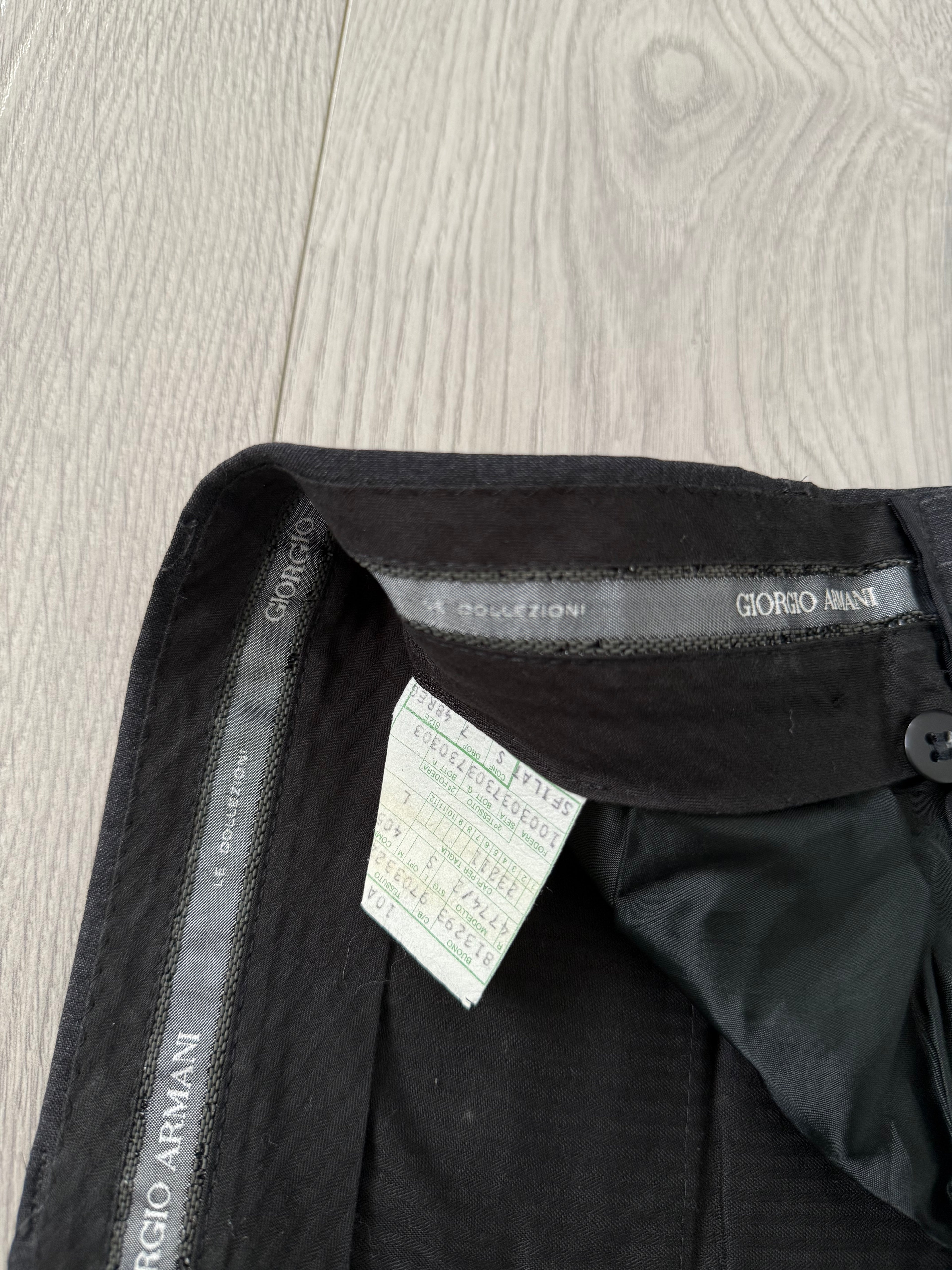 Giorgio Armani 1990s Double-Breasted Pleated Striped Suit - Size M Jacket / 30" Waist
