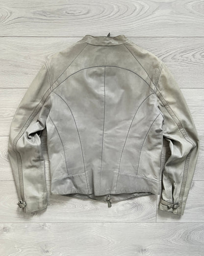 Emporio Armani 2008 Leather Cafe Racer Jacket - Size S