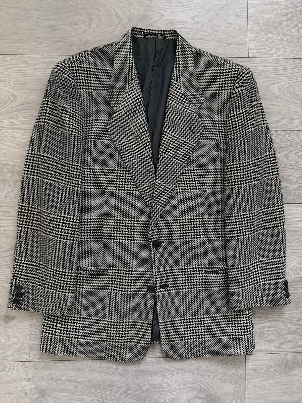 Giorgio Armani Mainline 1980s 2B Check Wool Sport Jacket Blazer  - Size M