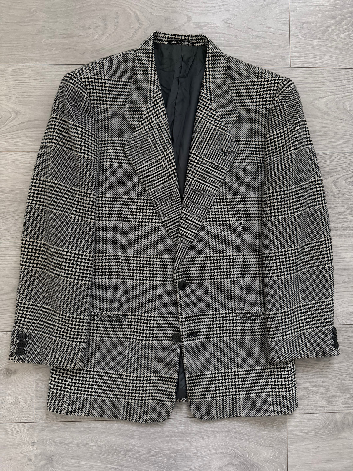 Giorgio Armani Mainline 1980s 2B Check Wool Sport Jacket Blazer  - Size M