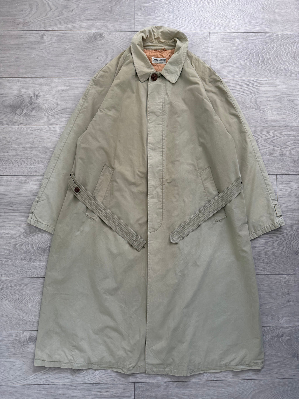 Giorgio Armani 1980s Cotton Belted Raincoat - Size L