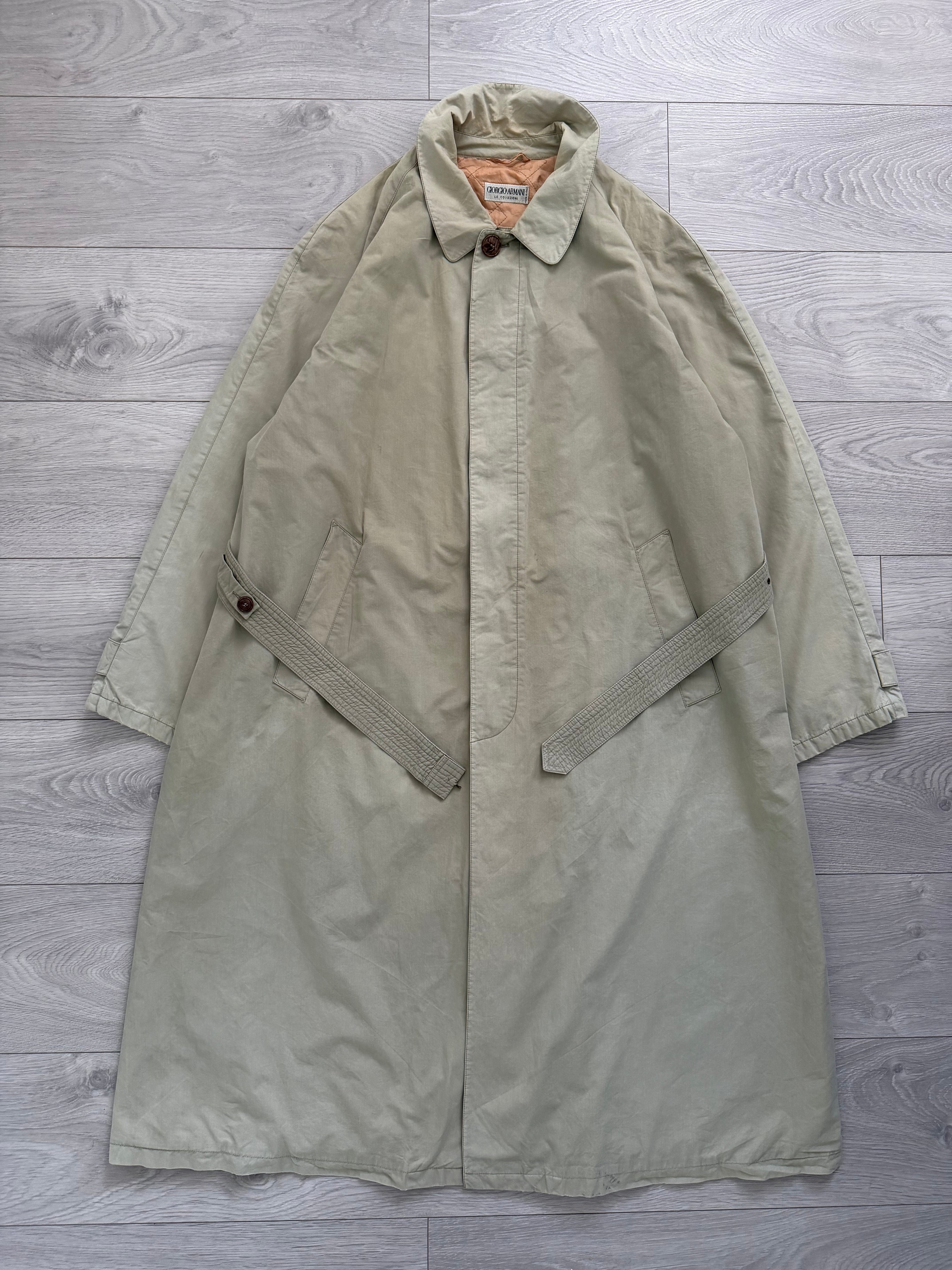Giorgio Armani 1980s Cotton Belted Raincoat - Size L