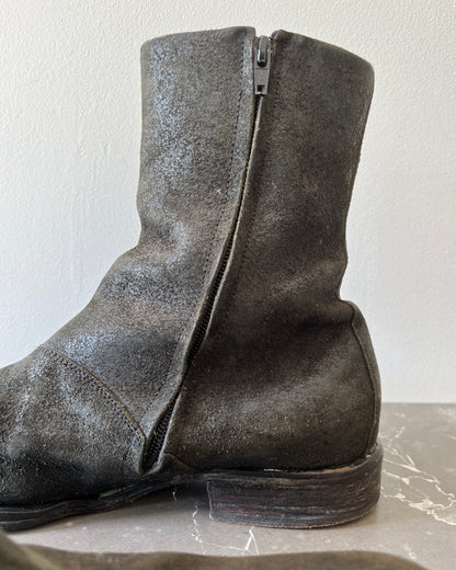 Maison Martin Margiela FW2003 Line 10 Blistered Leather Square Toe Boots - Size US9