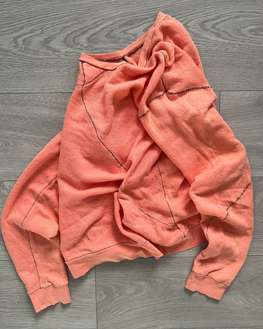 Final Home 1990s Thunder Stitch Coral Sweater - Size S