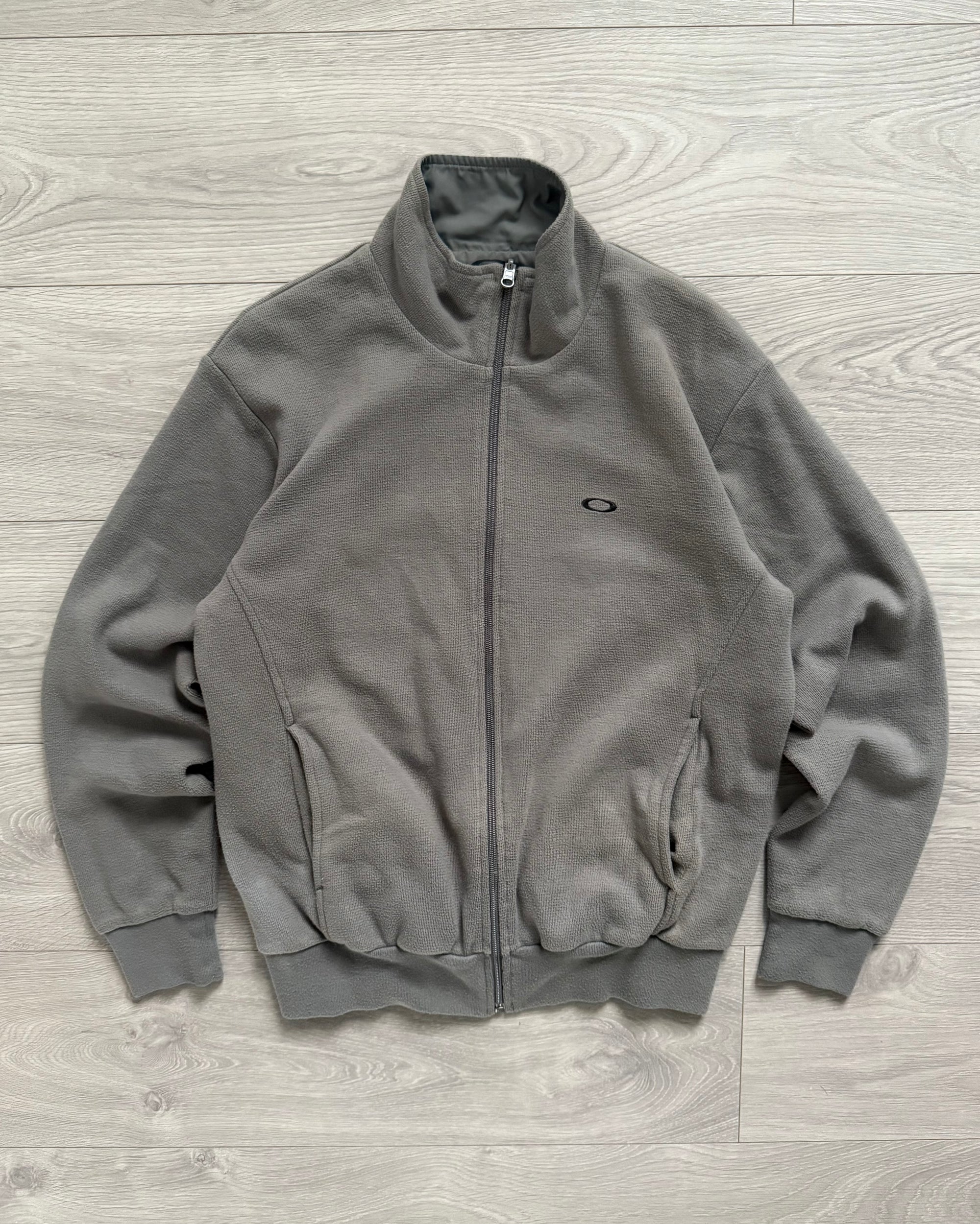 Oakley 00s Curve Panelled Reversible Fleece Nylon Jacket - Size M