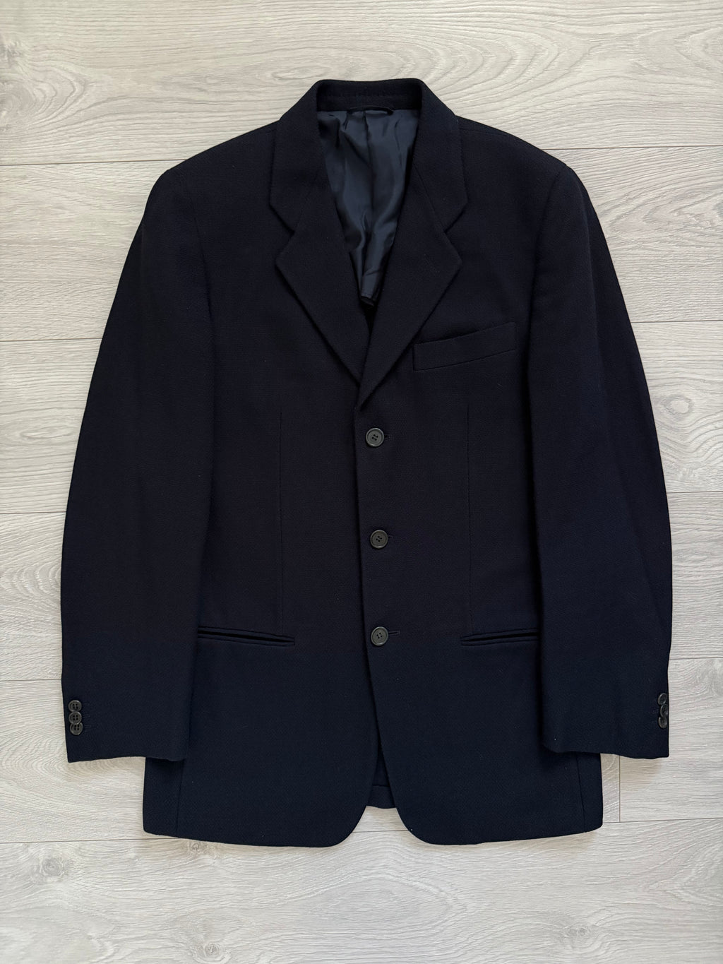Giorgio Armani Black Label 1990s Navy Wool Sports Jacket Blazer - Size M