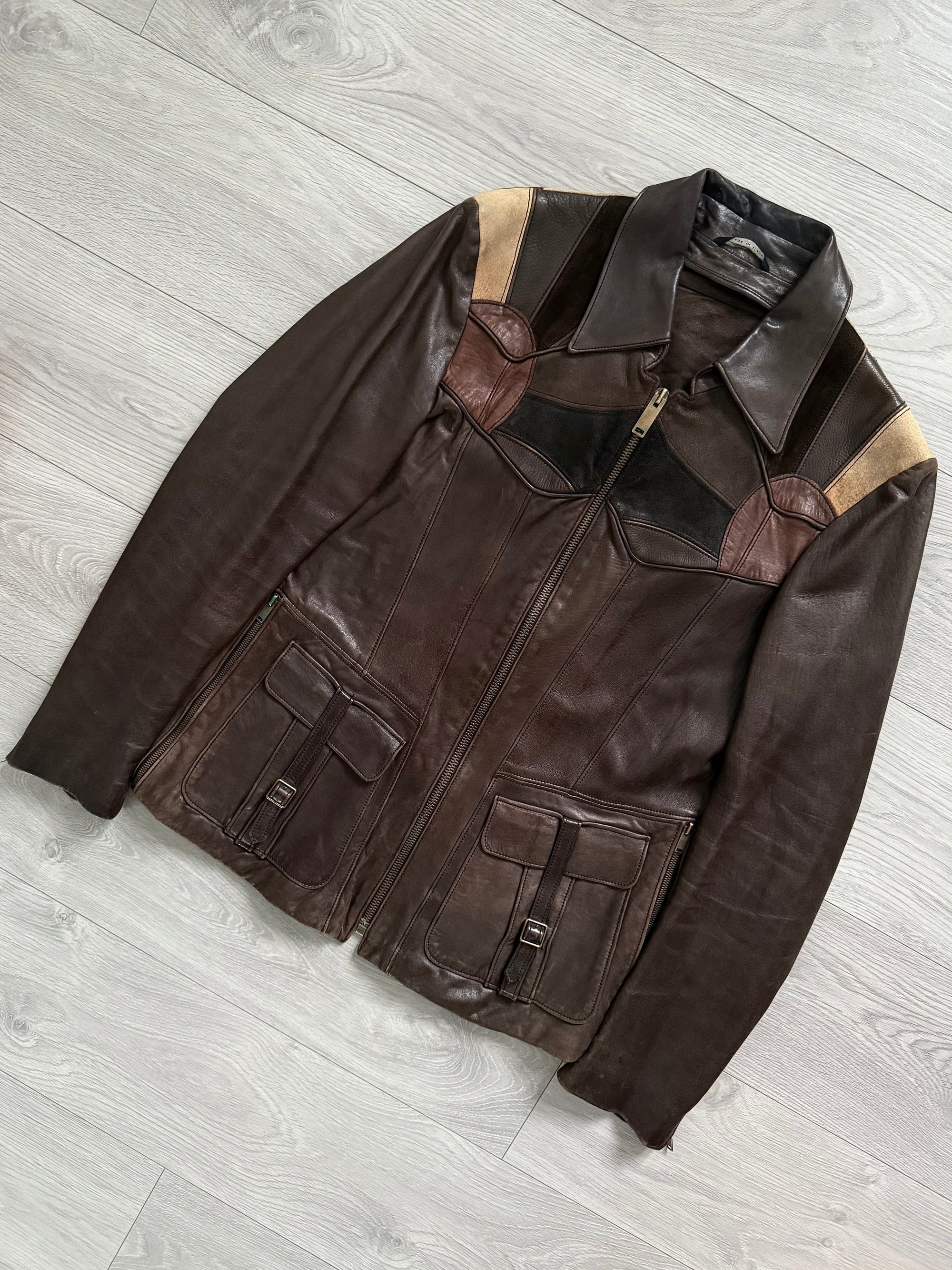 Gucci by Tom Ford SS2004 Western Leather Patchwork Jacket - Size M