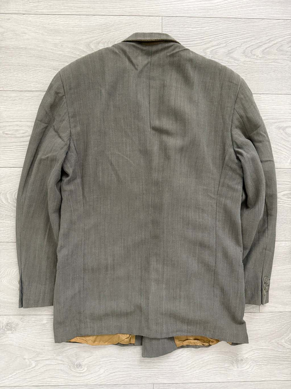 Emporio Armani 1990s Double Breasted Peaked Lapel Textured Jacket - Size S