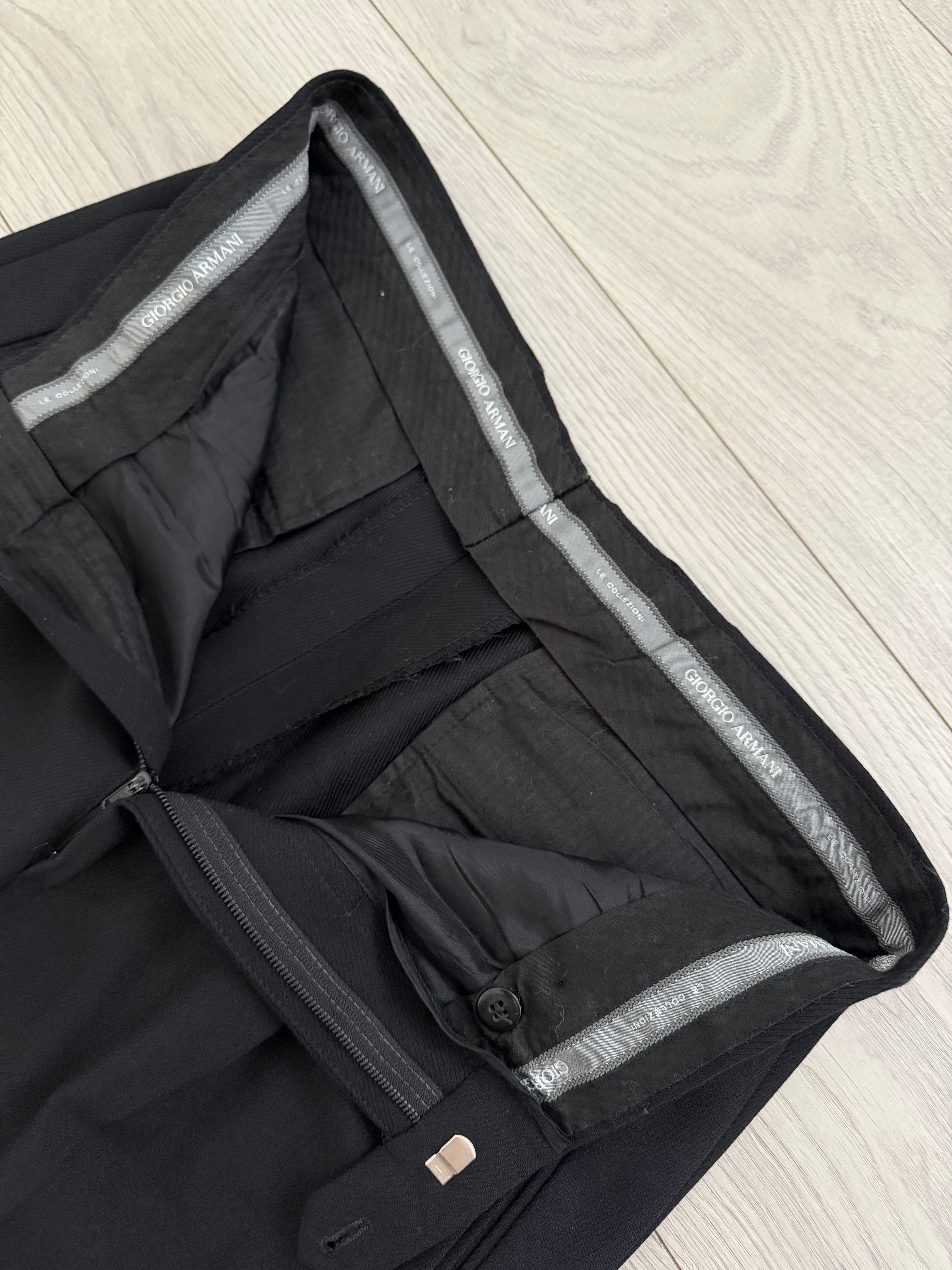 Giorgio Armani 1980s 3B Double-Pleated Wool Suit Black - Size M Jacket / 31" Waist