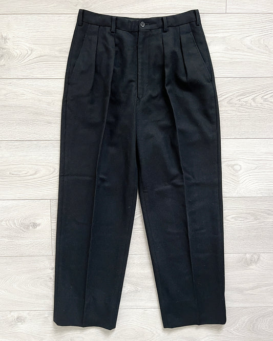 Comme Des Garcons Homme Plus 1990s Pleated Wool Trousers - Size 30