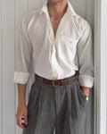 Emporio Armani 1990s Draped Cotton Off-White Shirt - Size S