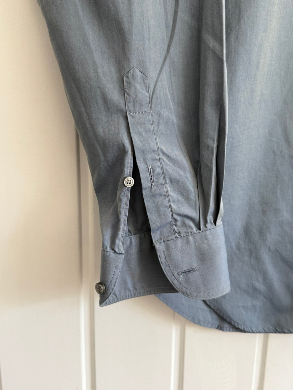 Giorgio Armani 1980s Blue Cotton Shirt - Size M