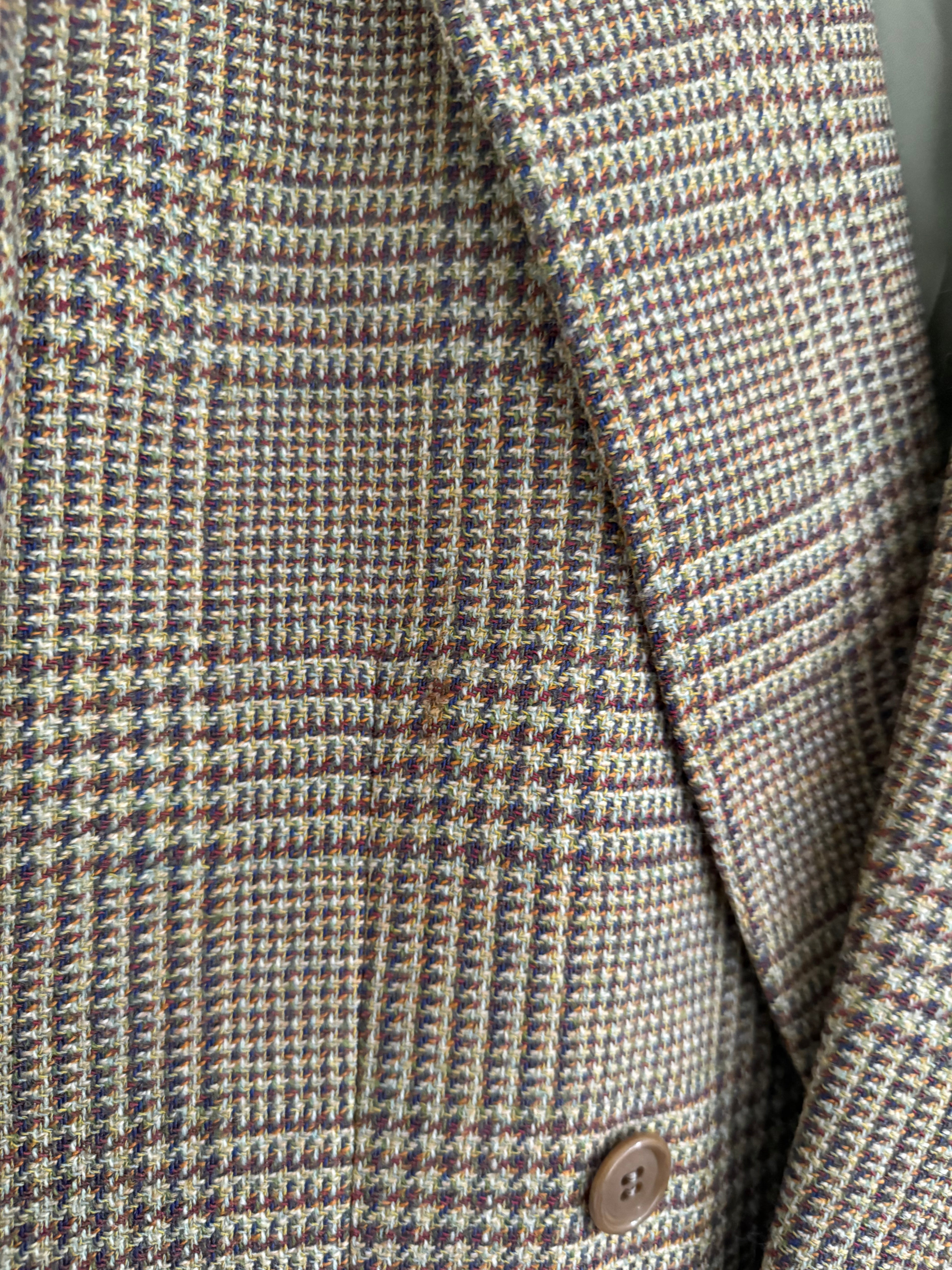 Valentino 1980s Peaked Lapel Double Breasted Textured Wool Sports Blazer Jacket - Size L