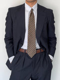 Burberry 1990s 2B Double-Pleat Wool Mohair Navy Suit - Size S Jacket / 32" Waist
