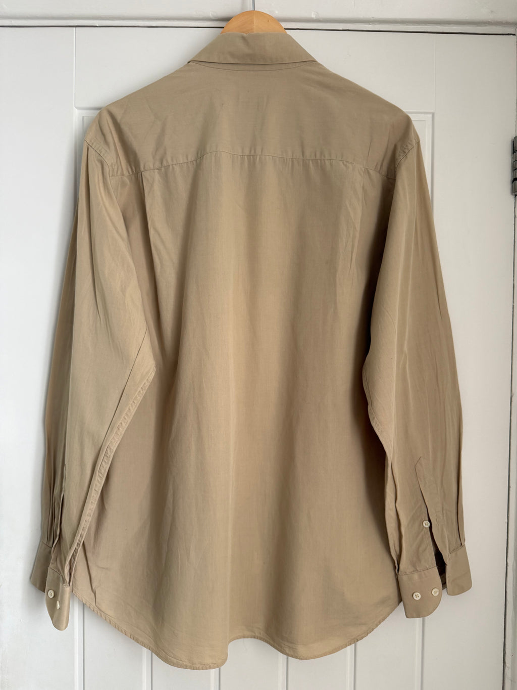 Armani 1990s Beige Cotton Shirt - Size XL