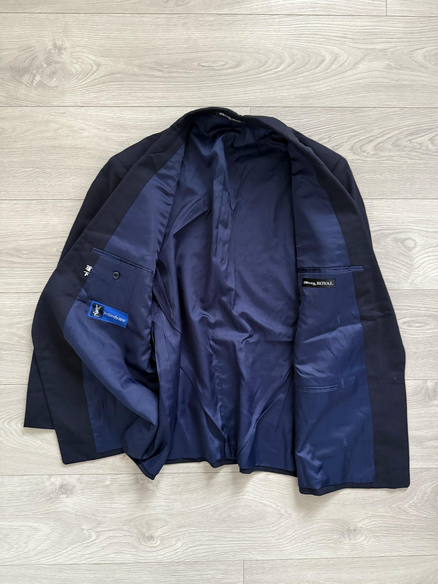 Yves Saint Laurent 1990s Double-Breasted Pleated Wool Suit - Size L Jacket / 34" Waist