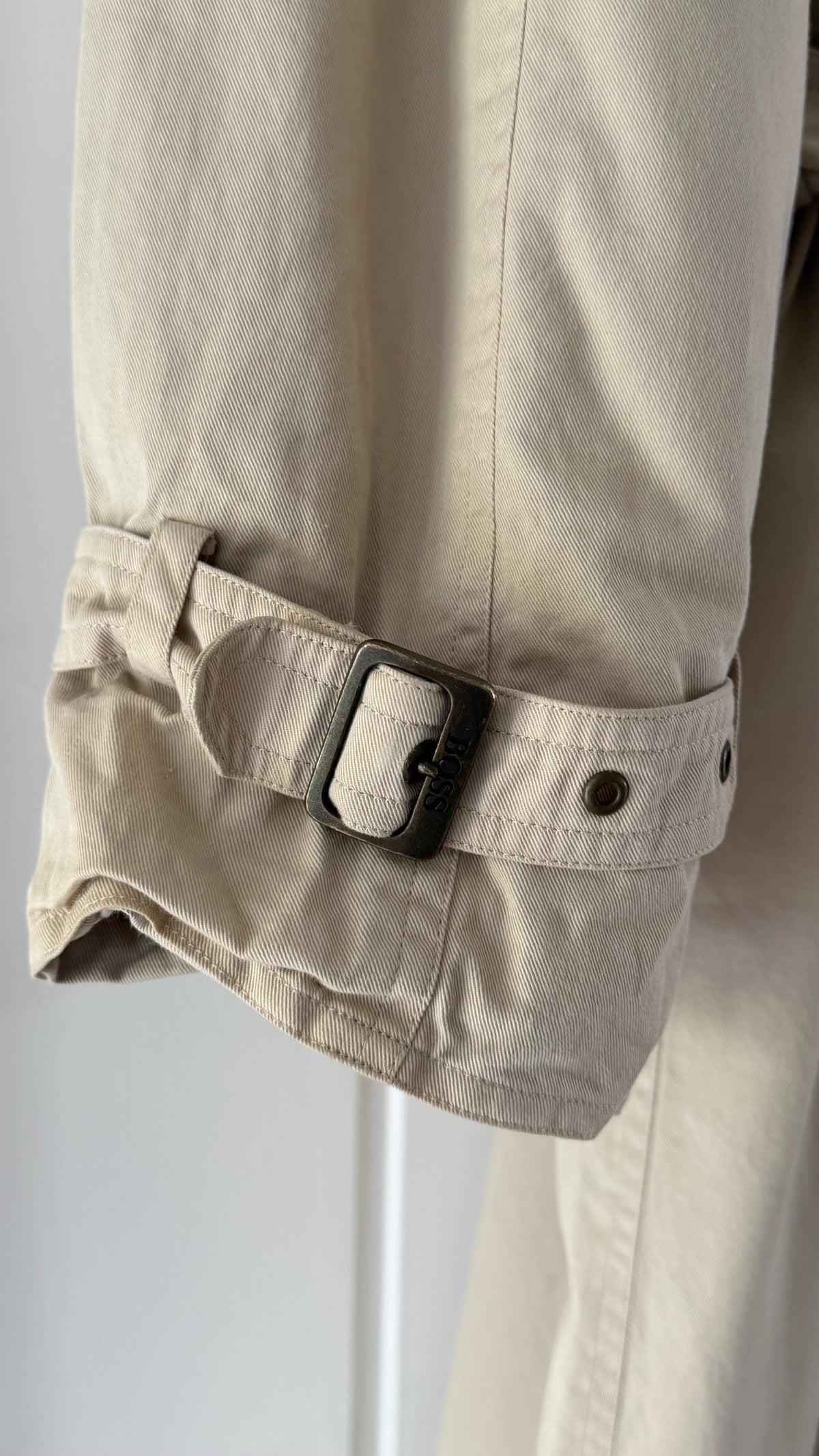 Hugo Boss 1980s Padded Power Trench Coat - Size L