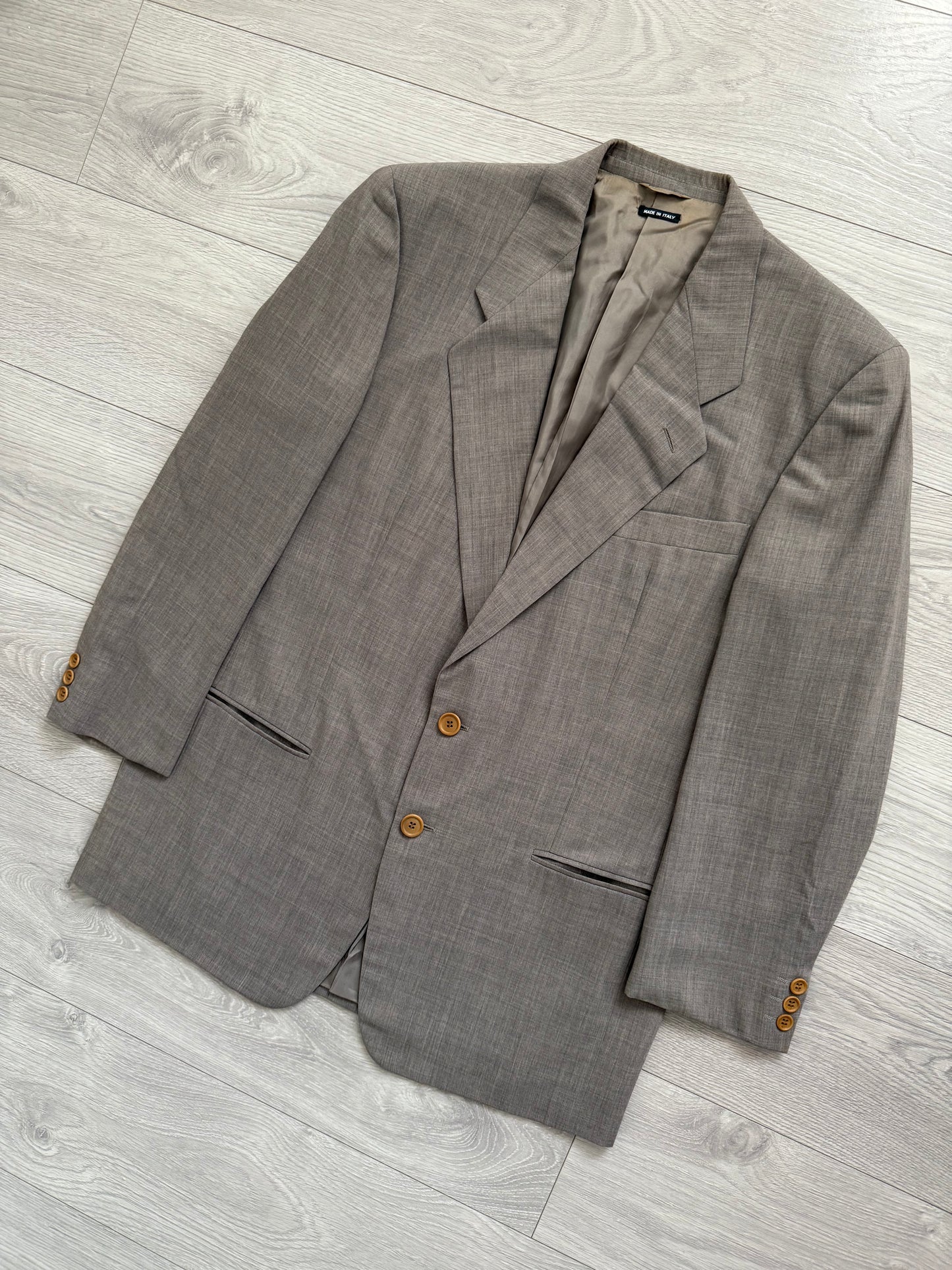 Giorgio Armani 1990s Pleated Wool Suit - Size L Jacket / 32" Waist
