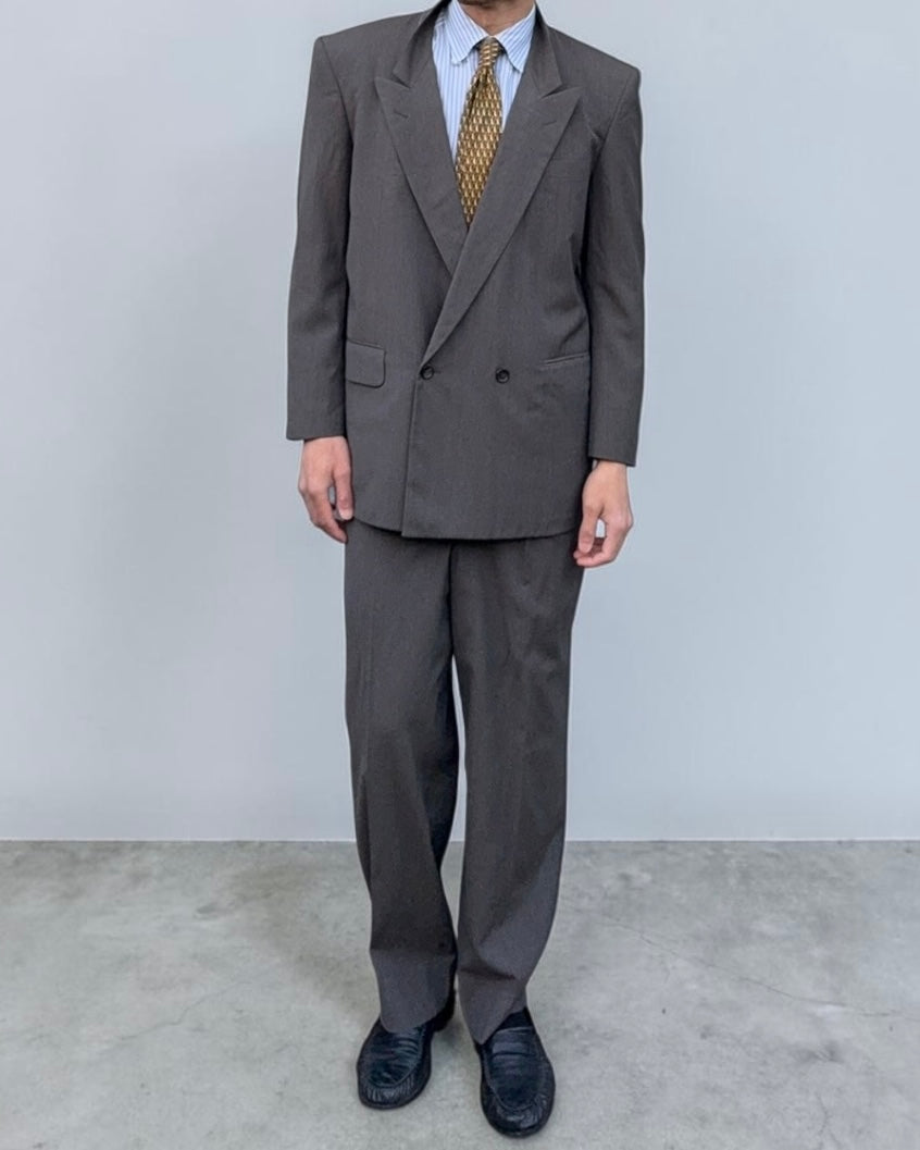 Comme Des Garcons Homme 1989 Double Breasted Pleated Wool Grey Suit - Size S Jacket / 28" Waist