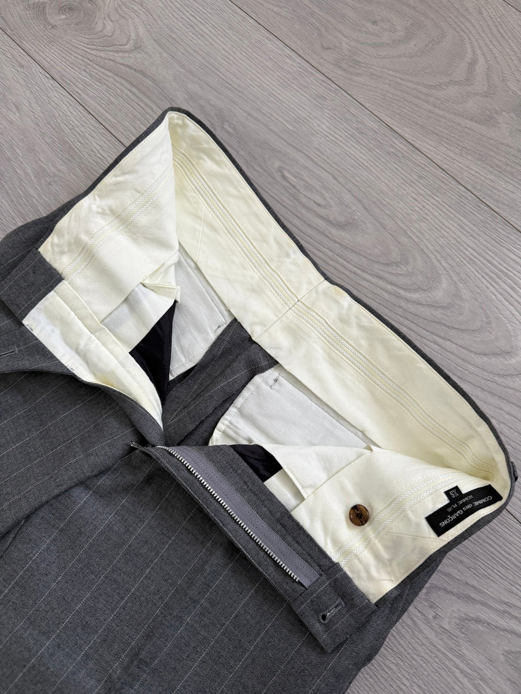 Comme Des Garcons Homme Plus AW2009 Curve Panelled Wool Suit - Size XS Jacket / 30" Waist