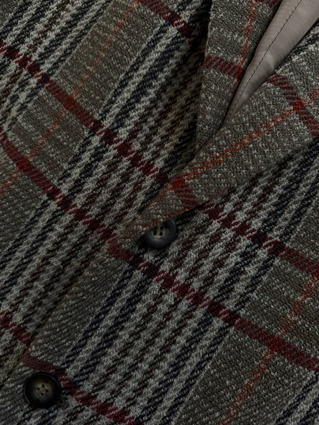 Emporio Armani 1990s 2B Check Wool Cotton Textured Sport Jacket Blazer - Size M
