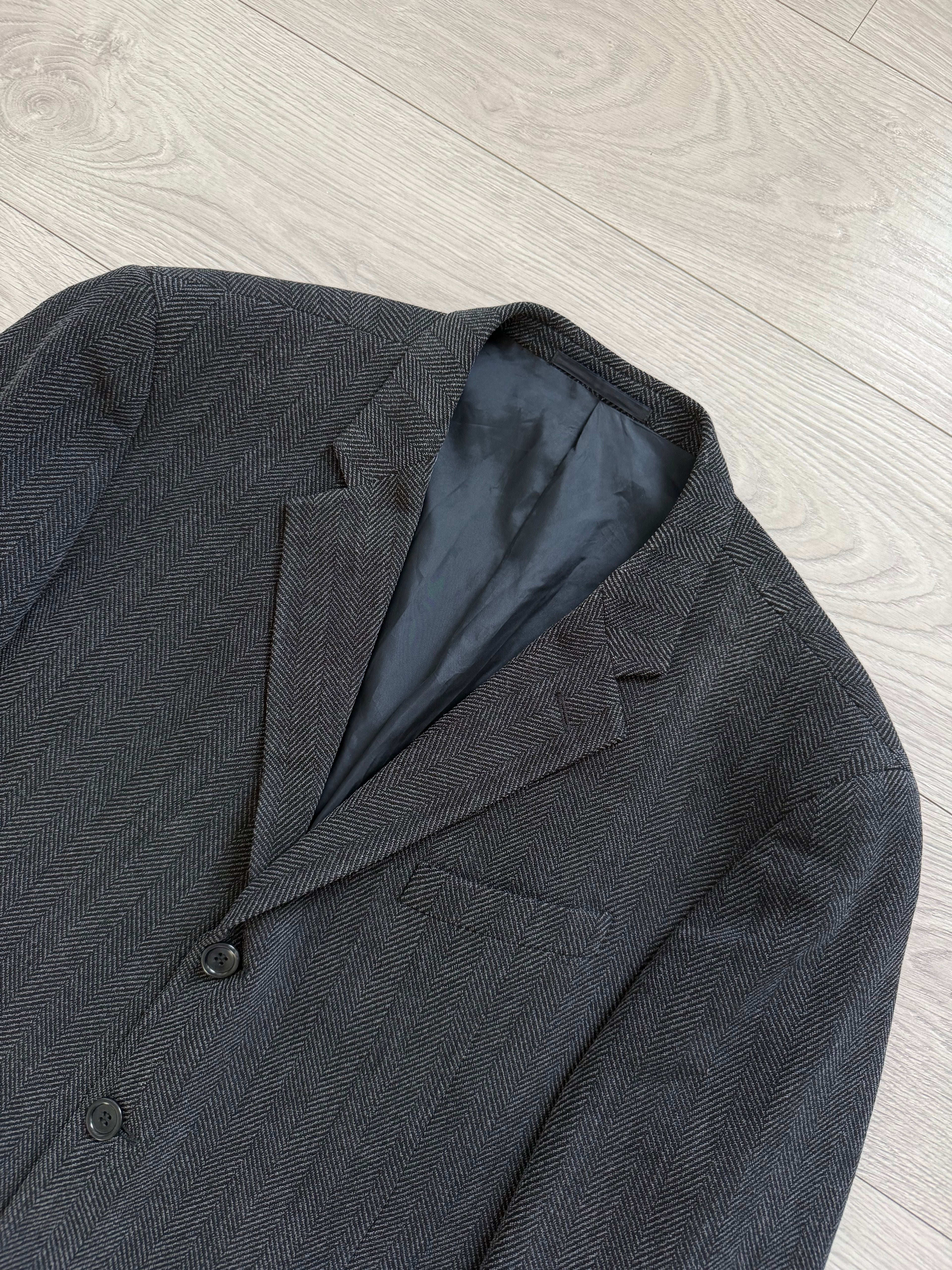 Armani 1990s Herringbone Wool 3B Sports Jacket Blazer - Size XXL