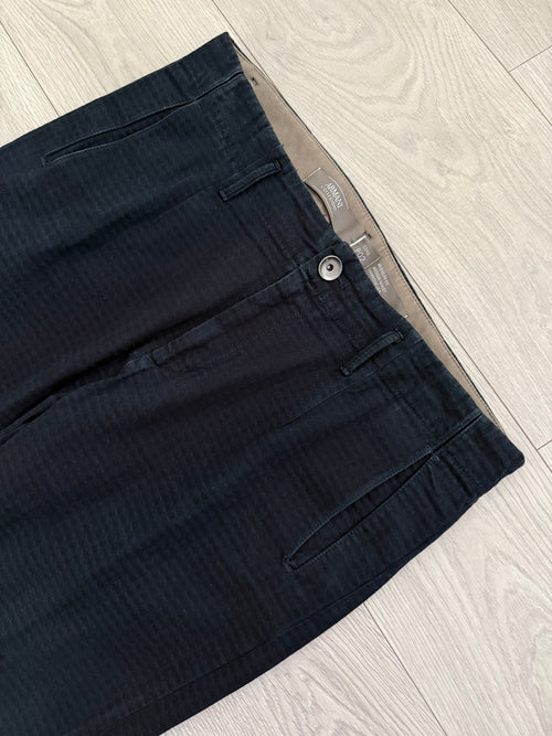 Armani 2000s Cargo Pocket Textured Navy Pants - Size 38" Waist