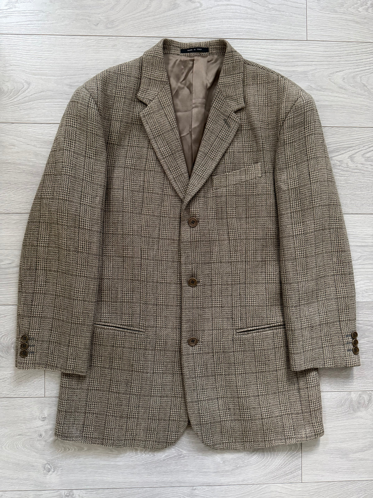 Emporio Armani 1990s 3B Wool Linen Textured Sport Jacket Blazer - Size M