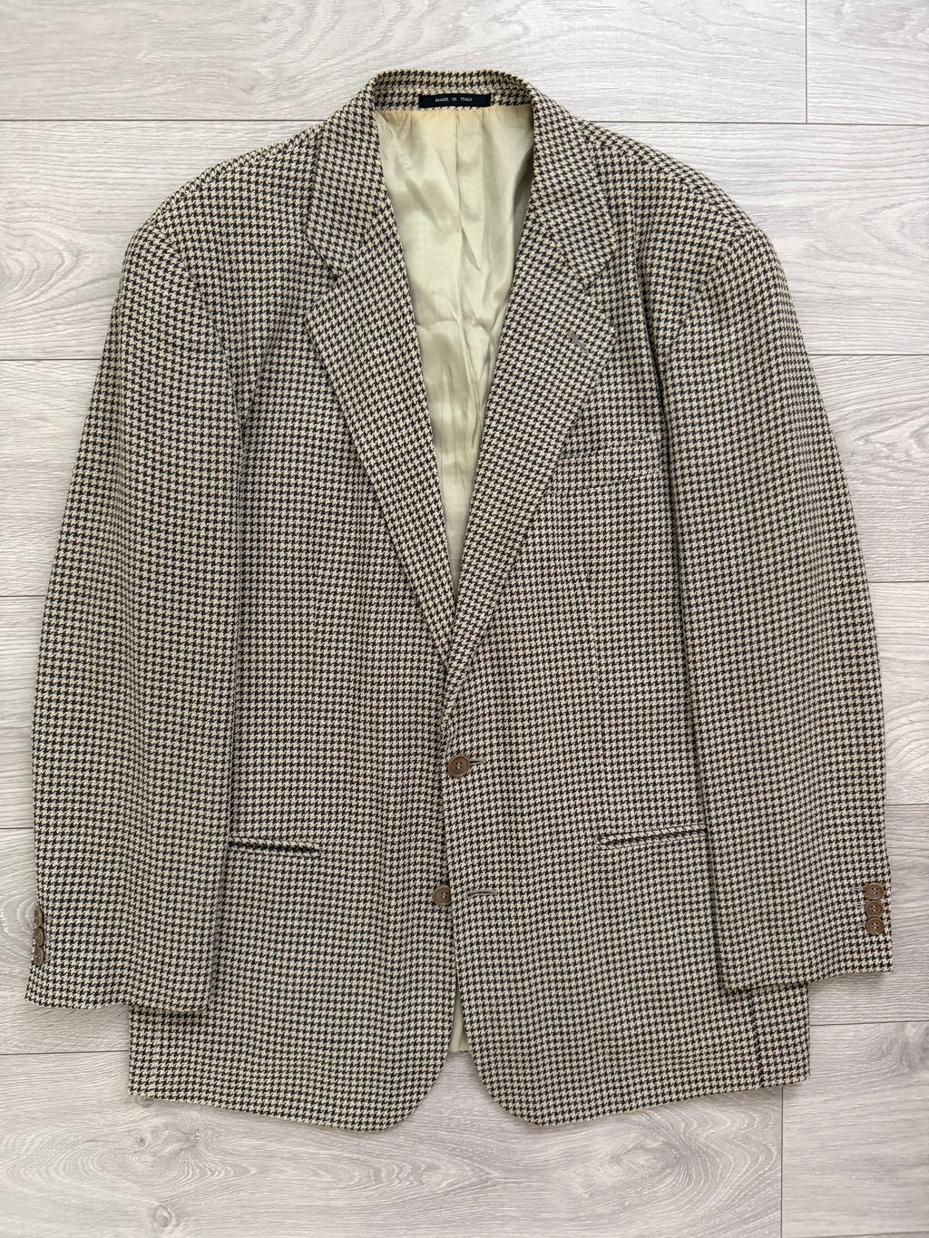 Emporio Armani 1994 Houndstooth 2B Wool Sports Jacket Blazer - Size XL