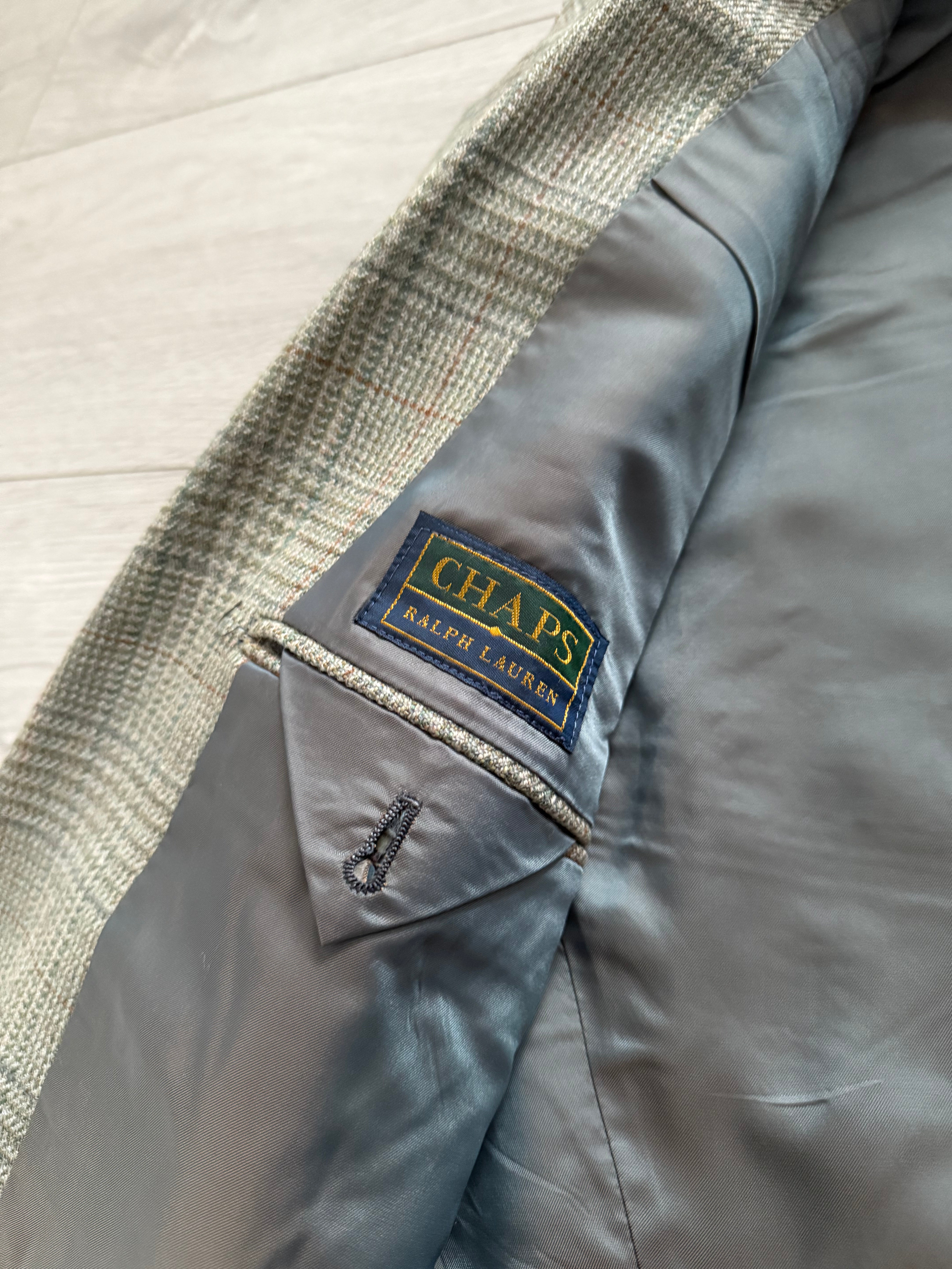 Chaps Ralph Lauren 1990s Checkered Wool Sports Jacket - Size L