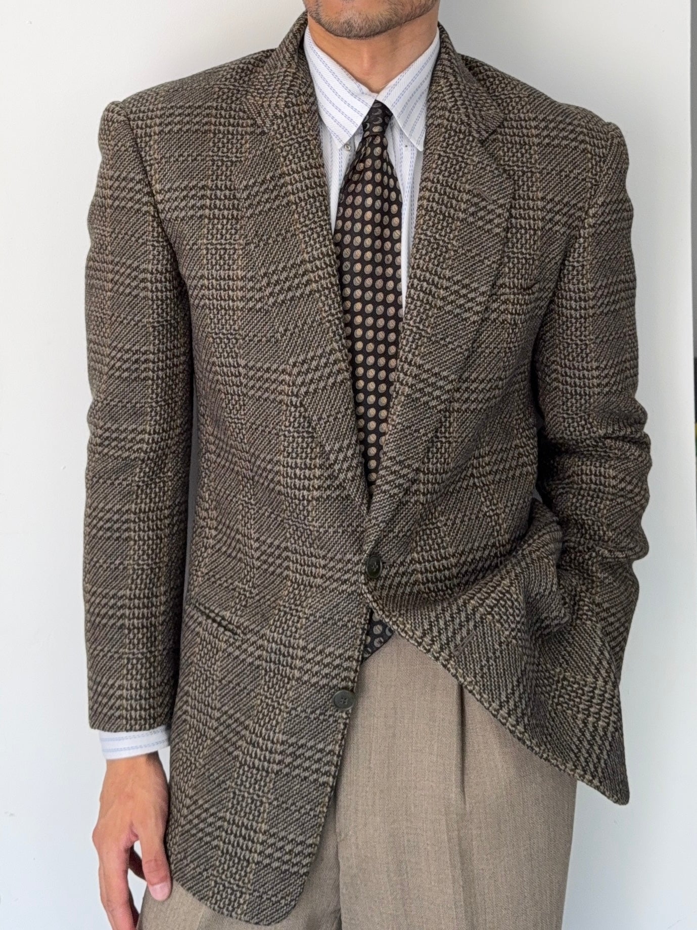 Giorgio Armani 1980s 2B Textured Wool Sports Jacket Blazer - Size S