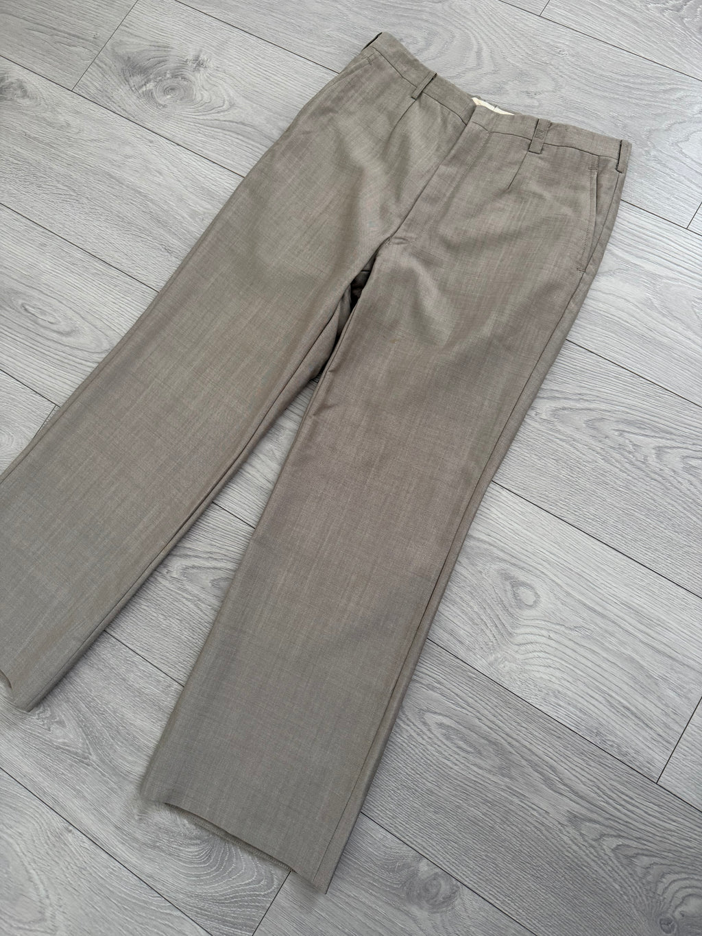 Givenchy 1990s Taupe Beige Wool Pants - Size 30" Waist