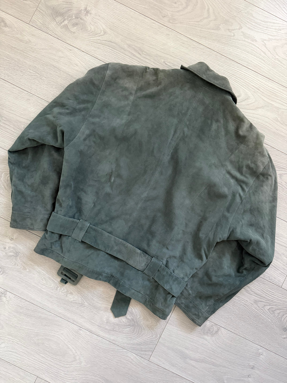 Umberto Ginocchietti 1980s Belted Suede Leather Jacket - Size M