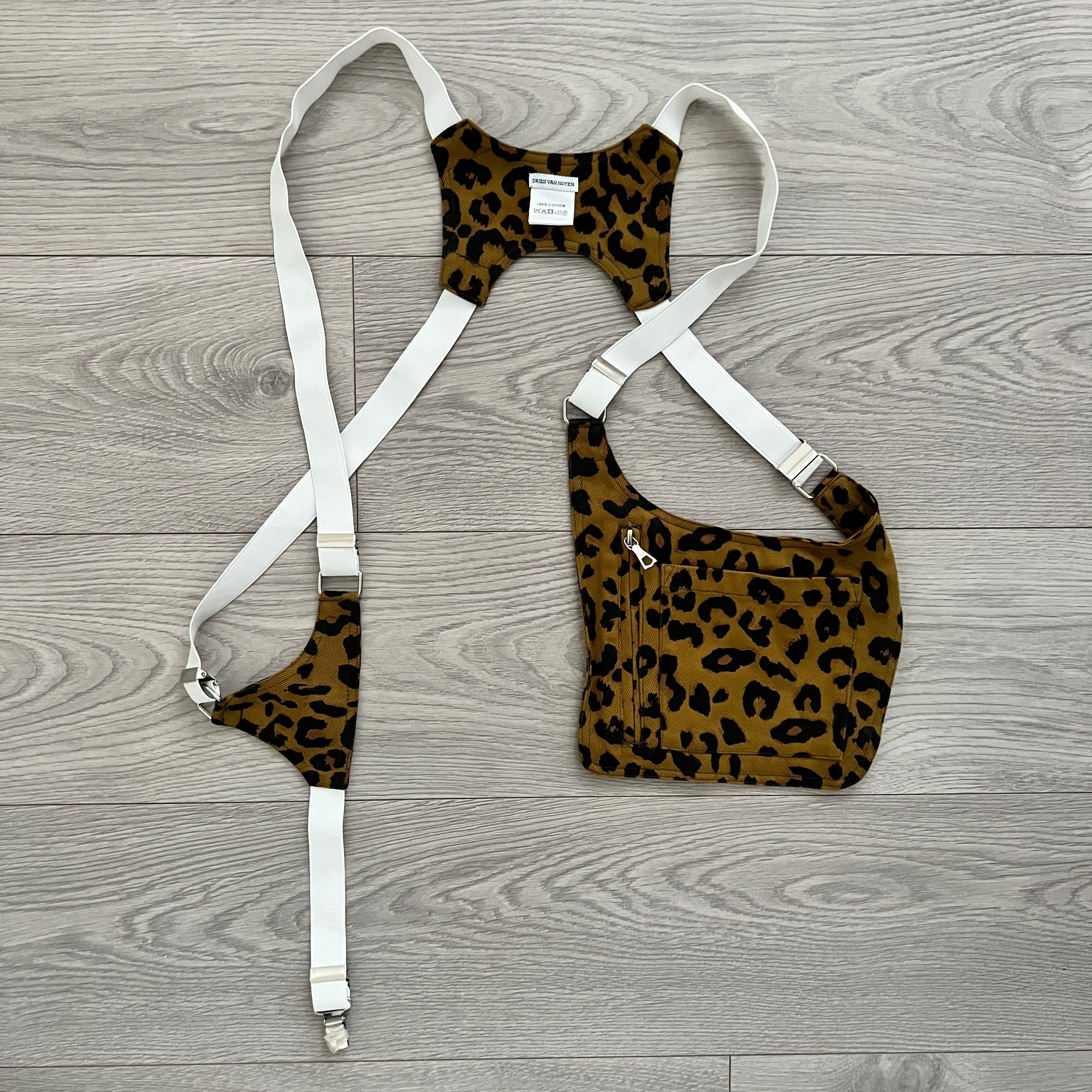Dries Van Noten SS2016 Cheeta Print Holster Suspenders